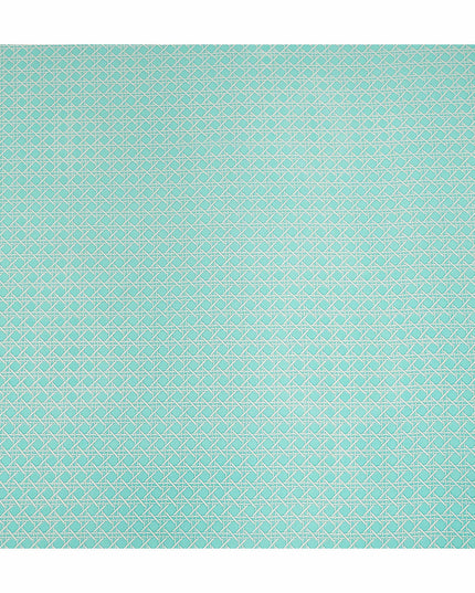 Aqua Green Abstract Geometric Line Printed Pure Silk Crepe Fabric Lightweight Soft Draping Dress Material 110 Cms Width India Origin-D28774 Regal Fabrics