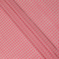 Coral Pink Abstract Geometric Line Printed Pure Silk Crepe Fabric Lightweight Soft Draping Dress Material 110 Cms Width India Origin-D28773 Regal Fabrics