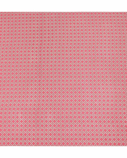 Coral Pink Abstract Geometric Line Printed Pure Silk Crepe Fabric Lightweight Soft Draping Dress Material 110 Cms Width India Origin-D28773 Regal Fabrics