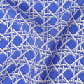 Royal Blue Abstract Geometric Line Printed Pure Silk Crepe Fabric Lightweight Soft Draping Dress Material 110 Cms Width India Origin-D28775 Regal Fabrics