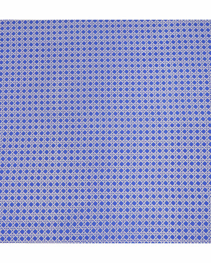 Royal Blue Abstract Geometric Line Printed Pure Silk Crepe Fabric Lightweight Soft Draping Dress Material 110 Cms Width India Origin-D28775 Regal Fabrics