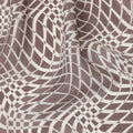 Brown Beige Geometric Wave Printed Pure Silk Crepe Fabric Lightweight Soft Draping Dress Material 110 Cms Width India Origin-D28772 Regal Fabrics