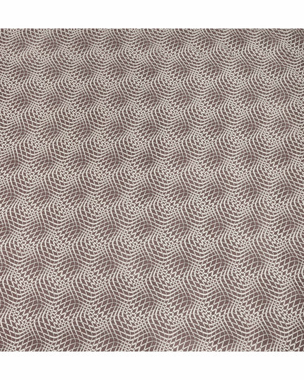 Brown Beige Geometric Wave Printed Pure Silk Crepe Fabric Lightweight Soft Draping Dress Material 110 Cms Width India Origin-D28772 Regal Fabrics