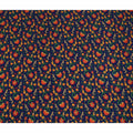 Navy Blue Multicolor Floral Vine Printed Pure Silk Crepe Fabric Lightweight Soft Draping Dress Material 110 Cms Width India Origin-D28779 Regal Fabrics