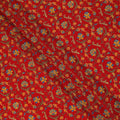Red Multicolor Floral Vine Printed Pure Silk Crepe Fabric Lightweight Soft Draping Dress Material 110 Cms Width India Origin-D28778 Regal Fabrics