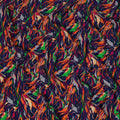Navy Blue Multicolor Abstract Brushstroke Printed Pure Silk Crepe Fabric Lightweight Soft Draping Dress Material 110 Cms Width India Origin-D28788 Regal Fabrics