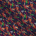 Navy Blue Multicolor Abstract Brushstroke Printed Pure Silk Crepe Fabric Lightweight Soft Draping Dress Material 110 Cms Width India Origin-D28788 Regal Fabrics