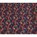 Navy Blue Multicolor Abstract Brushstroke Printed Pure Silk Crepe Fabric Lightweight Soft Draping Dress Material 110 Cms Width India Origin-D28788 Regal Fabrics