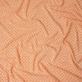 Peach Orange Small Geometric Grid Printed Pure Silk Crepe Fabric Lightweight Soft Draping Dress Material 110 Cms Width India Origin-D28777 Regal Fabrics