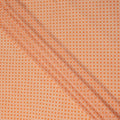 Peach Orange Small Geometric Grid Printed Pure Silk Crepe Fabric Lightweight Soft Draping Dress Material 110 Cms Width India Origin-D28777 Regal Fabrics