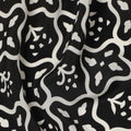 Black White Abstract Geometric Tile Printed Pure Silk Crepe Fabric Lightweight Soft Draping Dress Material 110 Cms Width India Origin-D28783 Regal Fabrics