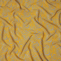 Grey Yellow Abstract Spiral Printed Pure Silk Crepe Fabric Lightweight Soft Draping Dress Material 110 Cms Width India Origin-D28769 Regal Fabrics