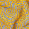 Grey Yellow Abstract Spiral Printed Pure Silk Crepe Fabric Lightweight Soft Draping Dress Material 110 Cms Width India Origin-D28769 Regal Fabrics