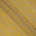 Grey Yellow Abstract Spiral Printed Pure Silk Crepe Fabric Lightweight Soft Draping Dress Material 110 Cms Width India Origin-D28769 Regal Fabrics