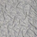Grey White Abstract Spiral Printed Pure Silk Crepe Fabric Lightweight Soft Draping Dress Material 110 Cms Width India Origin-D28770 Regal Fabrics