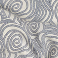 Grey White Abstract Spiral Printed Pure Silk Crepe Fabric Lightweight Soft Draping Dress Material 110 Cms Width India Origin-D28770 Regal Fabrics