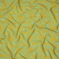 Turquoise Yellow Abstract Spiral Printed Pure Silk Crepe Fabric Lightweight Soft Draping Dress Material 110 Cms Width India Origin-D28768 Regal Fabrics