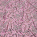 Pink Grey Paisley Floral Printed Pure Silk Crepe Fabric Lightweight Soft Draping Dress Material 110 Cms Width India Origin-D28794 Regal Fabrics