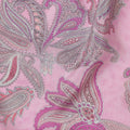 Pink Grey Paisley Floral Printed Pure Silk Crepe Fabric Lightweight Soft Draping Dress Material 110 Cms Width India Origin-D28794 Regal Fabrics