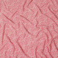 Coral Pink White Paisley Floral Printed Pure Silk Crepe Fabric Lightweight Soft Draping Dress Material 110 Cms Width India Origin-D28787 Regal Fabrics