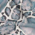 Dusty Blue Abstract Stone Pattern Printed Cotton Voile Fabric Soft Lightweight Breathable Dressmaking Craft Fabric 150 Cms Width Indian Origin-D28627 Regal Fabrics