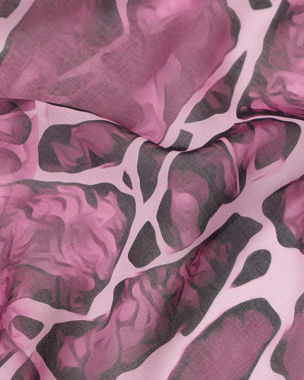 Rose Pink Abstract Stone Pattern Printed Cotton Voile Fabric Soft Lightweight Breathable Dressmaking Craft Fabric 150 Cms Width Indian Origin-D28628 Regal Fabrics