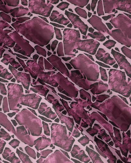 Rose Pink Abstract Stone Pattern Printed Cotton Voile Fabric Soft Lightweight Breathable Dressmaking Craft Fabric 150 Cms Width Indian Origin-D28628 Regal Fabrics