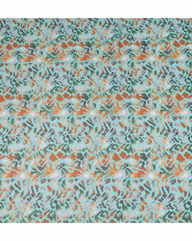 Teal Multicolor Abstract Printed Cotton Voile Fabric Soft Lightweight Breathable Dressmaking Craft Fabric 150 Cms Width Indian Origin-D28620 Regal Fabrics