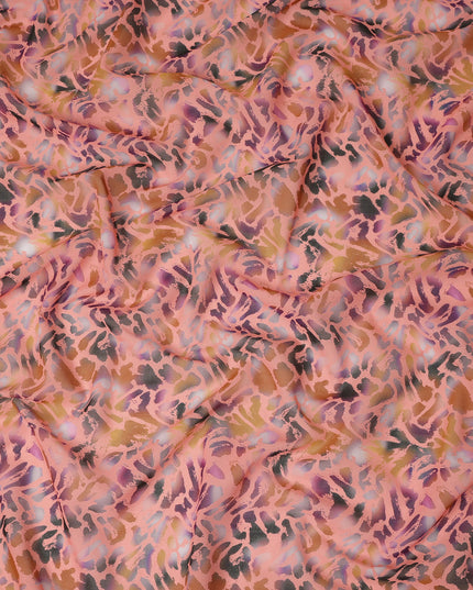 Peach Multicolor Abstract Printed Cotton Voile Fabric Soft Lightweight Breathable Dressmaking Craft Fabric 150 Cms Width Indian Origin-D28621 Regal Fabrics