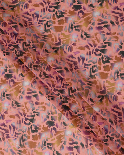 Peach Multicolor Abstract Printed Cotton Voile Fabric Soft Lightweight Breathable Dressmaking Craft Fabric 150 Cms Width Indian Origin-D28621 Regal Fabrics