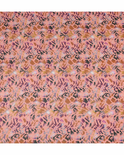 Peach Multicolor Abstract Printed Cotton Voile Fabric Soft Lightweight Breathable Dressmaking Craft Fabric 150 Cms Width Indian Origin-D28621 Regal Fabrics