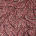 Red Floral Printed Traditional Sudanese Thobe Pure Cotton Voile Fabric 4.5 Meters Length 140 Cms Width Lightweight Breathable Soft Draping Material for Women Ethnic Wear-D28580 - Regal Fabrics