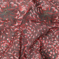 Red Floral Printed Traditional Sudanese Thobe Pure Cotton Voile Fabric 4.5 Meters Length 140 Cms Width Lightweight Breathable Soft Draping Material for Women Ethnic Wear-D28580 - Regal Fabrics