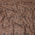 Brown Floral Printed Traditional Sudanese Thobe Pure Cotton Voile Fabric 4.5 Meters Length 140 Cms Width Lightweight Breathable Soft Draping Material for Women Ethnic Wear-D28579 - Regal Fabrics