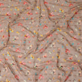Beige Multicolor Floral Printed Traditional Sudanese Thobe Pure Cotton Voile Fabric 4.5 Meters Length 140 Cms Width Lightweight Breathable Soft Draping Material for Women Ethnic Wear-D28576 - Regal Fabrics
