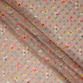 Beige Multicolor Floral Printed Traditional Sudanese Thobe Pure Cotton Voile Fabric 4.5 Meters Length 140 Cms Width Lightweight Breathable Soft Draping Material for Women Ethnic Wear-D28576 - Regal Fabrics
