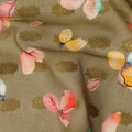 Olive Green Multicolor Floral Printed Traditional Sudanese Thobe Pure Cotton Voile Fabric 4.5 Meters Length 140 Cms Width Lightweight Breathable Soft Draping Material for Women Ethnic Wear-D28577 - Regal Fabrics