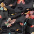 Black Floral Printed Traditional Sudanese Thobe Pure Cotton Voile Fabric 4.5 Meters Length 140 Cms Width Lightweight Breathable Soft Draping Material for Women Ethnic Wear-D28575 - Regal Fabrics