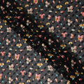 Black Floral Printed Traditional Sudanese Thobe Pure Cotton Voile Fabric 4.5 Meters Length 140 Cms Width Lightweight Breathable Soft Draping Material for Women Ethnic Wear-D28575 - Regal Fabrics