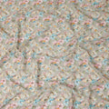 Beige Multicolor Floral Jacquard Cotton Voile Fabric Soft Lightweight Breathable Textured Dressmaking Craft Fabric 150 Cms Width Indian Origin-D28632 Regal Fabrics
