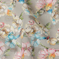 Beige Multicolor Floral Jacquard Cotton Voile Fabric Soft Lightweight Breathable Textured Dressmaking Craft Fabric 150 Cms Width Indian Origin-D28632 Regal Fabrics