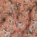 Peach Floral Printed Traditional Sudanese Thobe Pure Cotton Voile Fabric 4.5 Meters Length 140 Cms Width Lightweight Breathable Soft Draping Material for Women Ethnic Wear-D28569 - Regal Fabrics