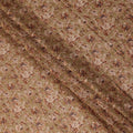 Beige Floral Printed Traditional Sudanese Thobe Pure Cotton Voile Fabric 4.5 Meters Length 140 Cms Width Lightweight Breathable Soft Draping Material for Women Ethnic Wear-D28571 - Regal Fabrics