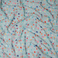 Light Blue Multicolor Polka Dot Traditional Sudanese Thobe Pure Cotton Voile Fabric 4.5 Meters Length 140 Cms Width Lightweight Breathable Soft Draping Material for Women Ethnic Wear-D28568 - Regal Fabrics