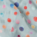 Light Blue Multicolor Polka Dot Traditional Sudanese Thobe Pure Cotton Voile Fabric 4.5 Meters Length 140 Cms Width Lightweight Breathable Soft Draping Material for Women Ethnic Wear-D28568 - Regal Fabrics
