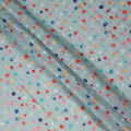Light Blue Multicolor Polka Dot Traditional Sudanese Thobe Pure Cotton Voile Fabric 4.5 Meters Length 140 Cms Width Lightweight Breathable Soft Draping Material for Women Ethnic Wear-D28568 - Regal Fabrics