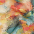 Vibrant Multicolor Abstract Ikat Voile Fabric 150cm