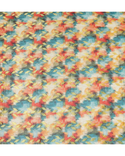 Vibrant Multicolor Abstract Ikat Voile Fabric 150cm