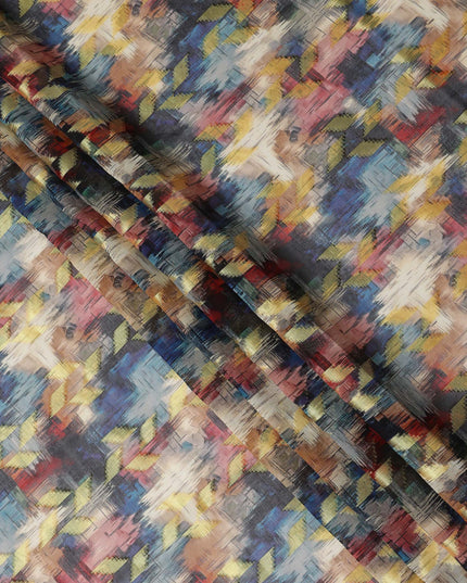 Multicolor Abstract Ikat Cotton Voile Fabric 150cm