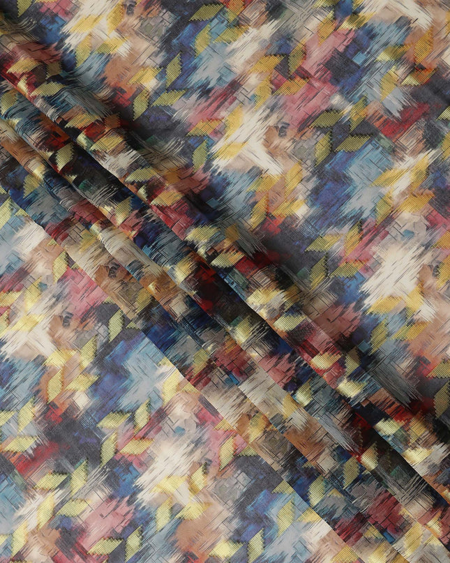 Multicolor Abstract Ikat Cotton Voile Fabric 150cm